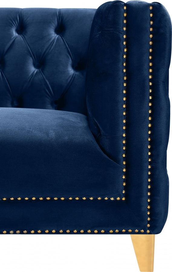 Michelle Velvet Upholstered Chair in Blue - 652Navy-C