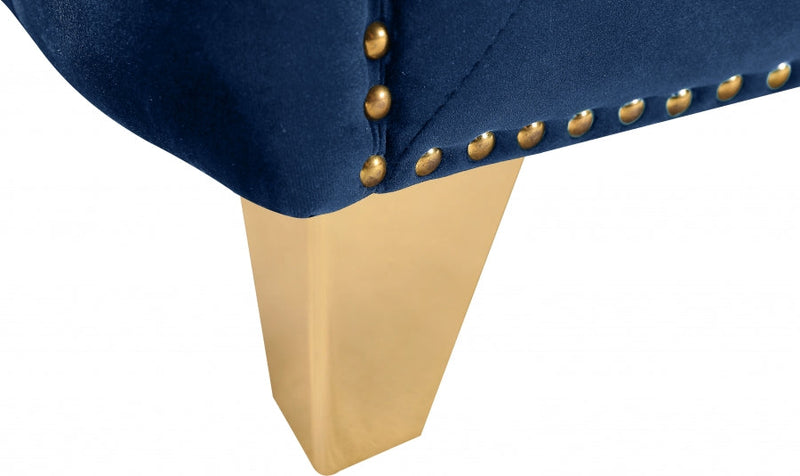 Michelle Velvet Upholstered Chair in Blue - 652Navy-C