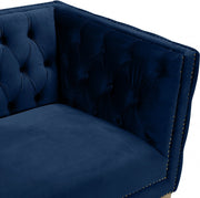 Michelle Velvet Upholstered Chair in Blue - 652Navy-C