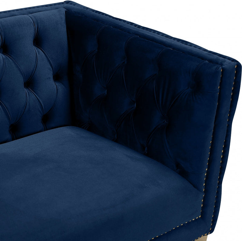 Michelle Velvet Upholstered Chair in Blue - 652Navy-C