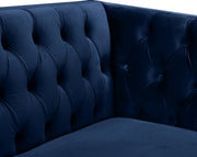 Michelle Velvet Upholstered Chair in Blue - 652Navy-C