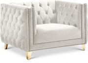 Michelle Velvet Upholstered Chair in Cream - 652Cream-C