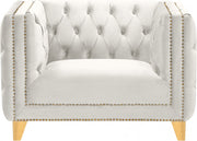 Michelle Velvet Upholstered Chair in Cream - 652Cream-C