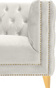 Michelle Velvet Upholstered Chair in Cream - 652Cream-C