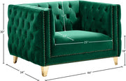 Michelle Velvet Upholstered Chair in Green - 652Green-C