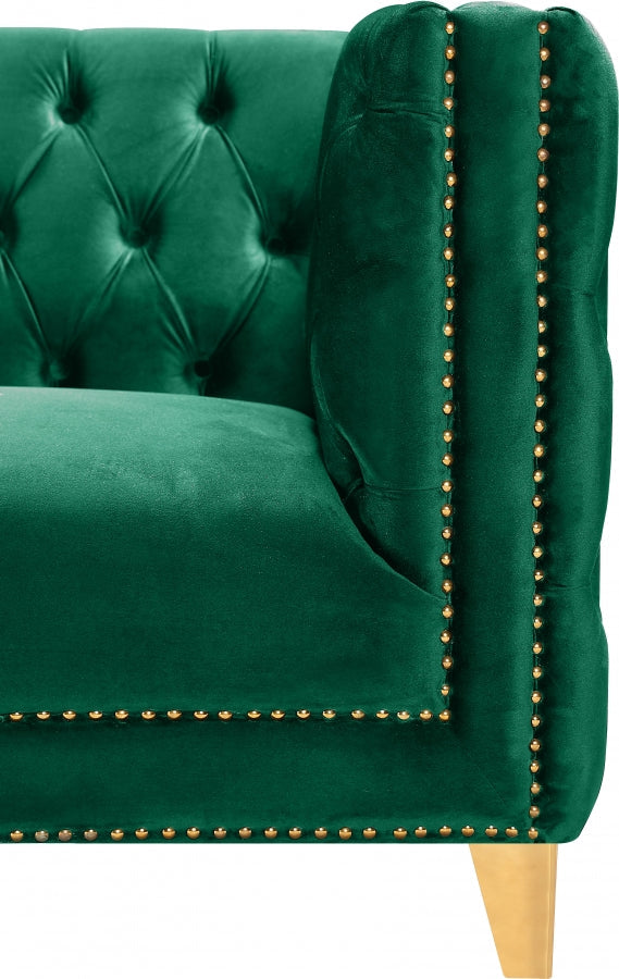 Michelle Velvet Upholstered Chair in Green - 652Green-C