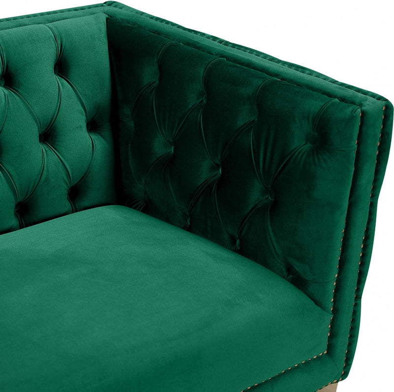 Michelle Velvet Upholstered Chair in Green - 652Green-C