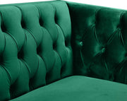 Michelle Velvet Upholstered Chair in Green - 652Green-C