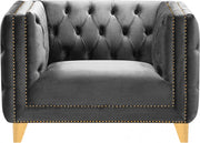 Michelle Velvet Upholstered Chair in Grey - 652Grey-C