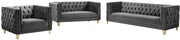 Michelle Velvet Upholstered Chair in Grey - 652Grey-C