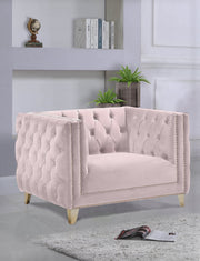 Michelle Velvet Upholstered Chair in Pink - 652Pink-C