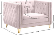 Michelle Velvet Upholstered Chair in Pink - 652Pink-C