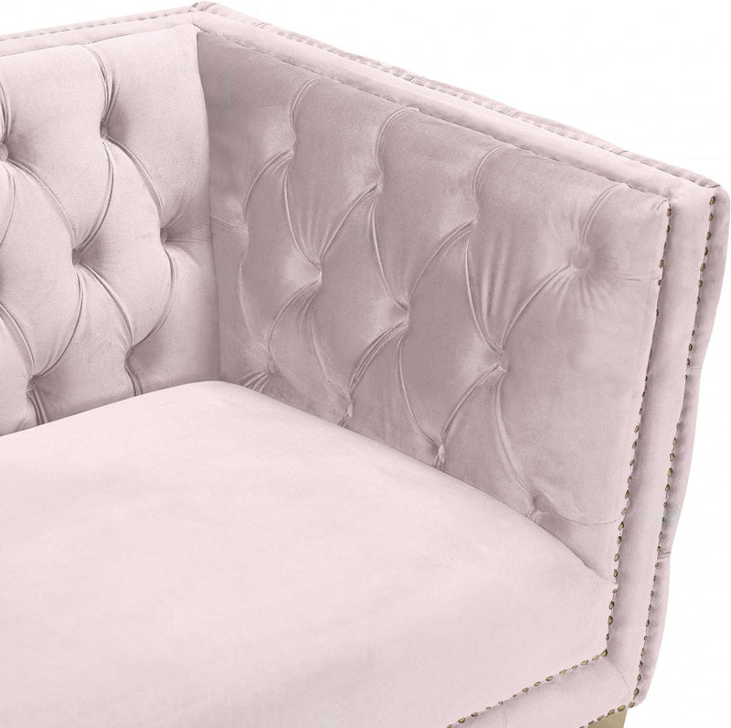 Michelle Velvet Upholstered Chair in Pink - 652Pink-C