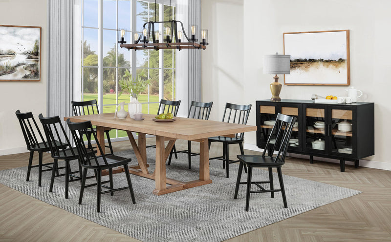 Middleton 10-piece Extension Leaf Dining Set Natural Brown and Black - 108541-S10B