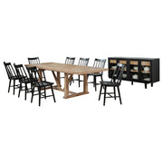 Middleton 10-piece Extension Leaf Dining Set Natural Brown and Black - 108541-S10B