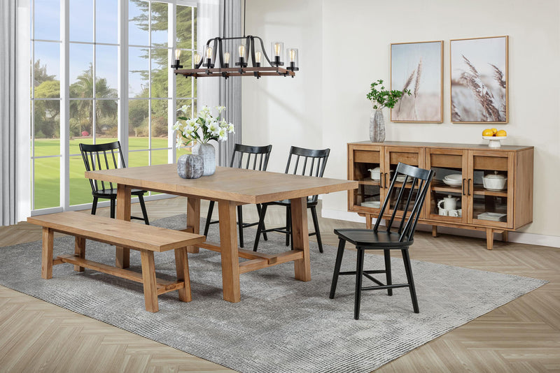 Middleton 6-piece Extension Leaf Dining Set Brown and Black - 108540-S6B