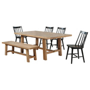 Middleton 6-piece Extension Leaf Dining Set Brown and Black - 108540-S6B