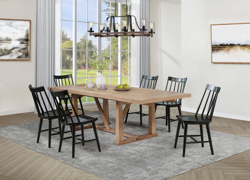 Middleton 7-piece Extension Leaf Dining Set Brown and Black - 108541-S7B