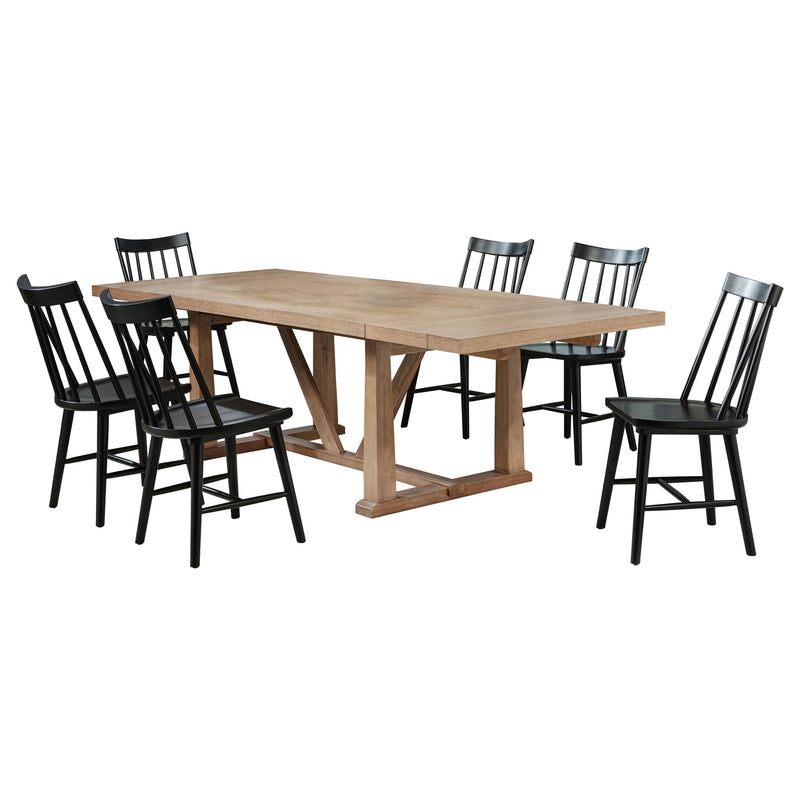 Middleton 7-piece Extension Leaf Dining Set Brown and Black - 108541-S7B