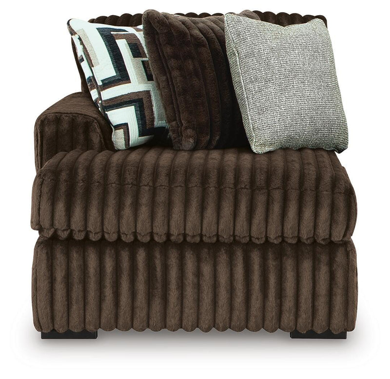 Midnight-Madness 3-Piece Double Chaise Sectional and Ottoman - 98104U8