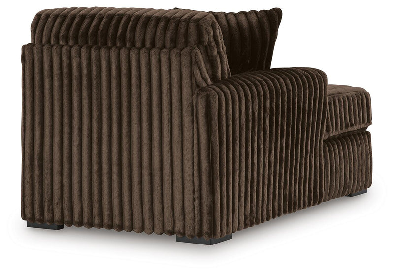 Midnight-Madness 3-Piece Double Chaise Sectional and Ottoman - 98104U8