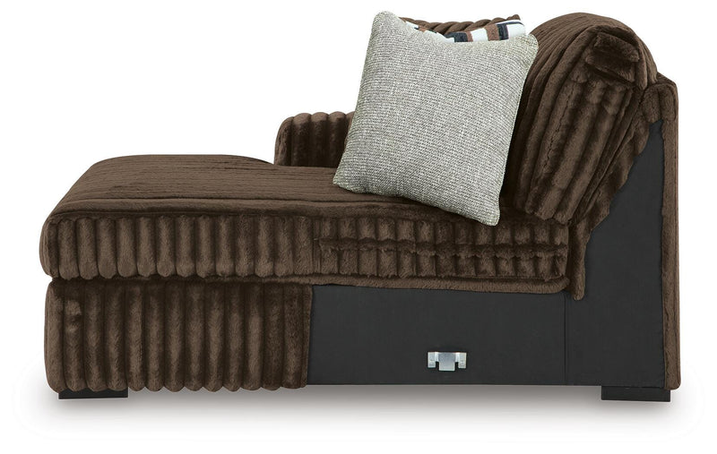 Midnight-Madness 3-Piece Double Chaise Sectional and Ottoman - 98104U8