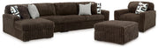 Midnight-Madness 3-Piece Sectional, Oversized Chair and Ottoman - 98104U10