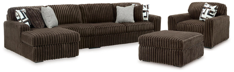 Midnight-Madness 3-Piece Sectional, Oversized Chair and Ottoman - 98104U10