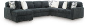Midnight-Madness 4-Piece Sectional and Ottoman - 98105U5