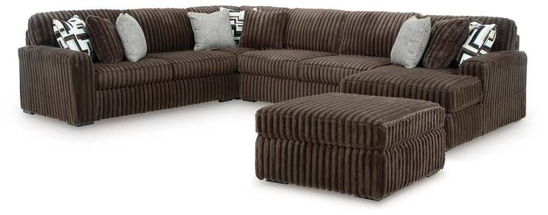 Midnight-Madness 4-Piece Sectional and Oversized Accent Ottoman - 98104U5