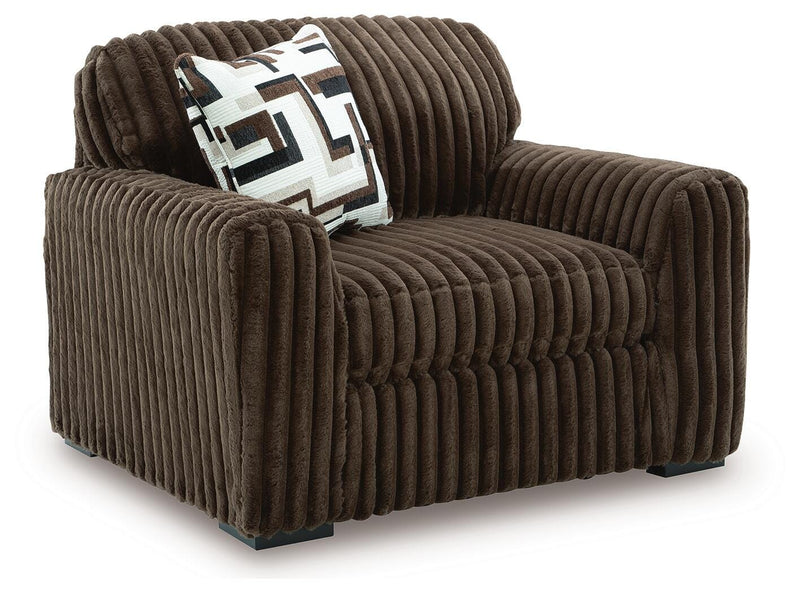 Midnight-Madness 4-Piece Sectional and Oversized Chair - 98104S27
