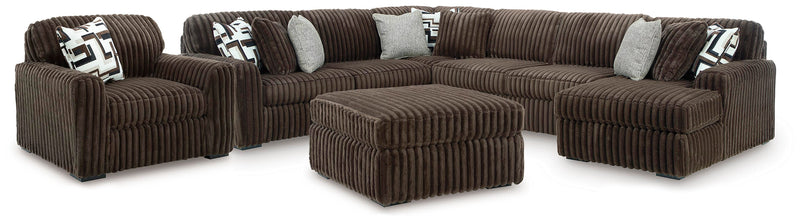 Midnight-Madness 4-Piece Sectional with Chaise, Oversized Chair and Ottoman - 98104U6