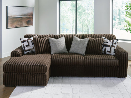 Midnight-Madness Chocolate 2-Piece Sectional Sofa with Chaise - 98104S1