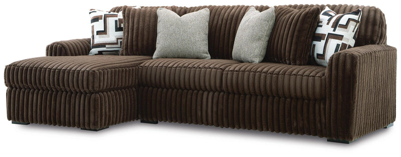 Midnight-Madness Chocolate 2-Piece Sectional Sofa with Chaise - 98104S1