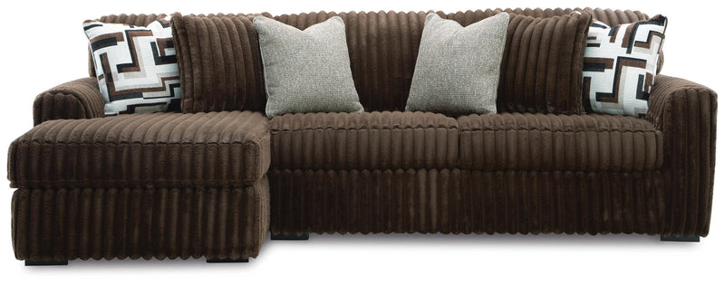 Midnight-Madness Chocolate 2-Piece Sectional Sofa with Chaise - 98104S1
