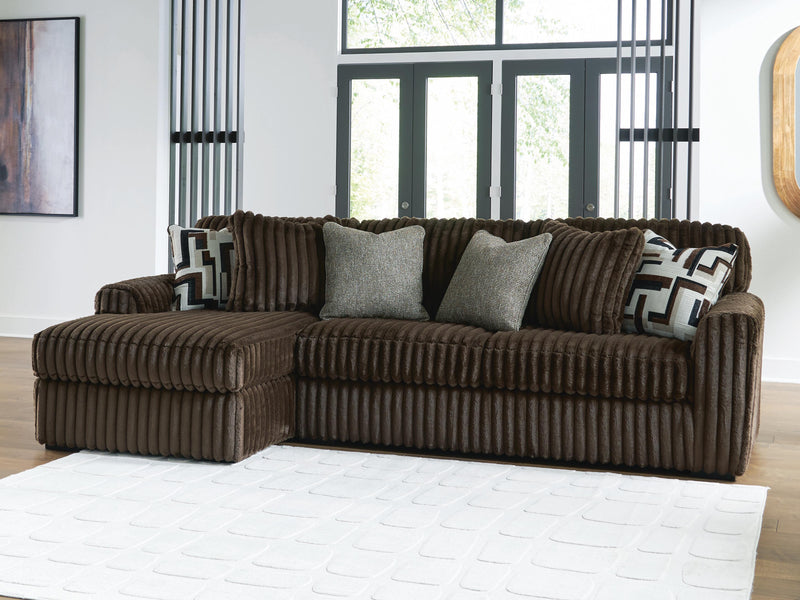 Midnight-Madness Chocolate 2-Piece Sectional Sofa with Chaise - 98104S1