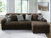 Midnight-Madness Chocolate 2-Piece Sectional Sofa with Chaise - 98104S2