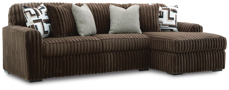 Midnight-Madness Chocolate 2-Piece Sectional Sofa with Chaise - 98104S2