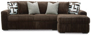 Midnight-Madness Chocolate 2-Piece Sectional Sofa with Chaise - 98104S2