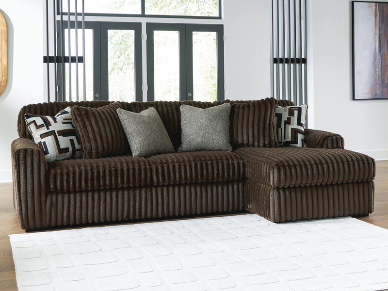 Midnight-Madness Chocolate 2-Piece Sectional Sofa with Chaise - 98104S2