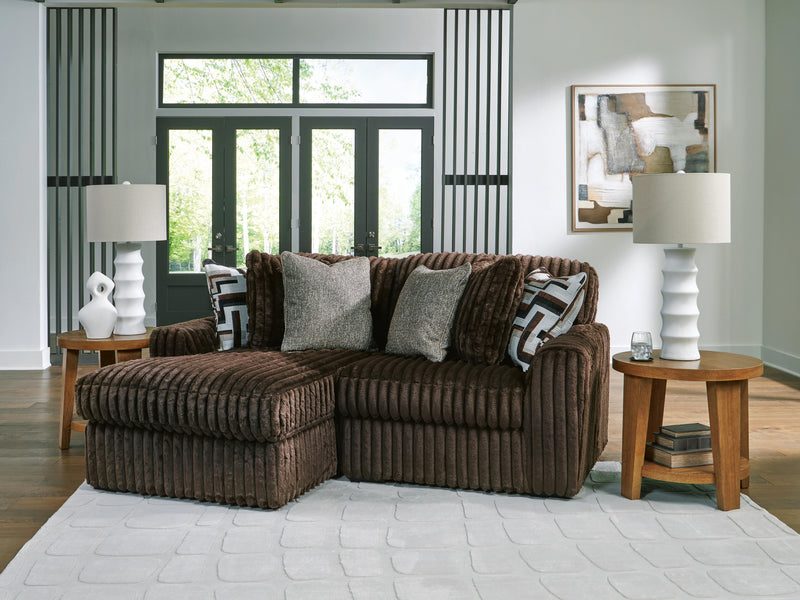 Midnight-Madness Chocolate 2-Piece Sectional with Chaise - 98104S13