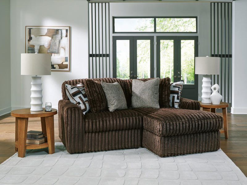 Midnight-Madness Chocolate 2-Piece Sectional with Chaise - 98104S14