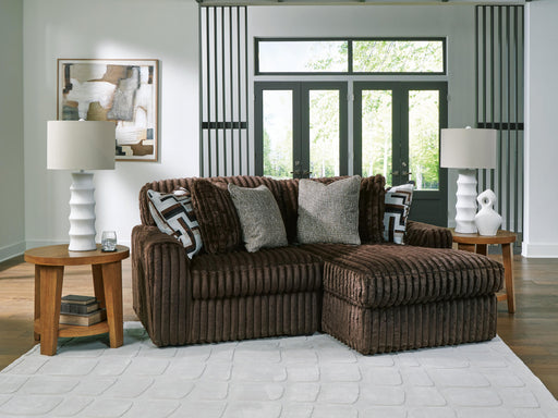 Midnight-Madness Chocolate 2-Piece Sectional with Chaise - 98104S14