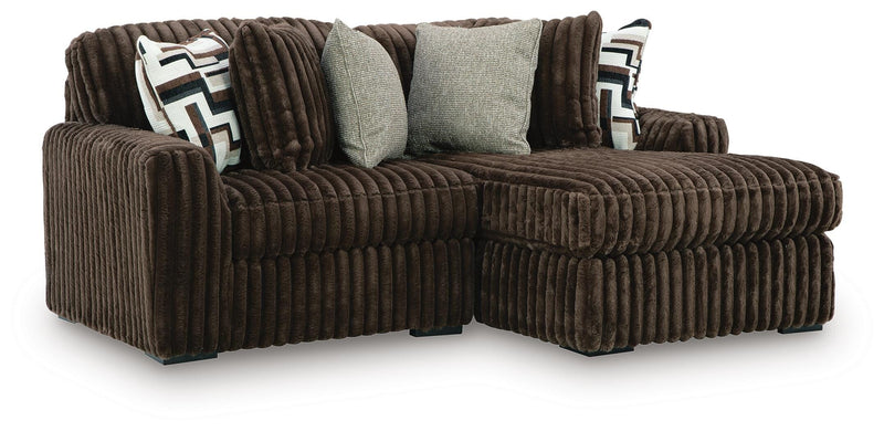 Midnight-Madness Chocolate 2-Piece Sectional with Chaise - 98104S14