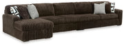 Midnight-Madness Chocolate 3-Piece Sectional with Chaise - 98104S10