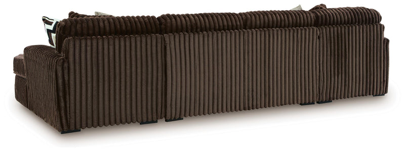 Midnight-Madness Chocolate 3-Piece Sectional with Chaise - 98104S5