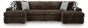 Midnight-Madness Chocolate 4-Piece Double Chaise Sectional - 98104S18