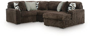 Midnight-Madness Chocolate 4-Piece Sectional with Chaise - 98104S20