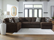 Midnight-Madness Chocolate 4-Piece Sectional with Chaise - 98104S3