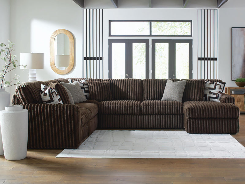 Midnight-Madness Chocolate 4-Piece Sectional with Chaise - 98104S3